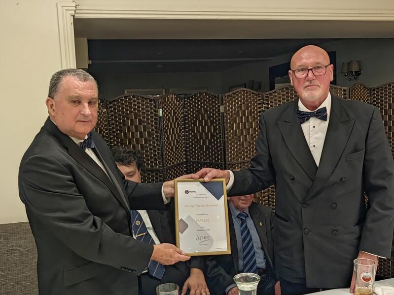 Award for Tony Stevenson